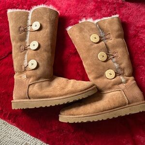 UGG Tan Button-Up Boots